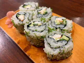 sushi and chopsticks