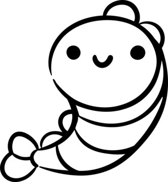 recommend clip art: shrimp icon. Hand drawn vector illustration