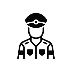 Black solid icon for officers