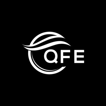 QFE letter logo design on black background. QFE  creative initials letter logo concept. QFE letter design.