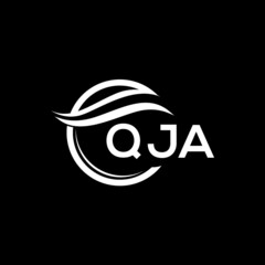 QJA letter logo design on black background. QJA creative initials letter logo concept. QJA letter design. 
