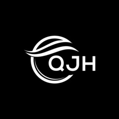 QJH letter logo design on black background. QJH  creative initials letter logo concept. QJH letter design.