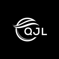 QJL letter logo design on black background. QJL creative initials letter logo concept. QJL letter design. 
