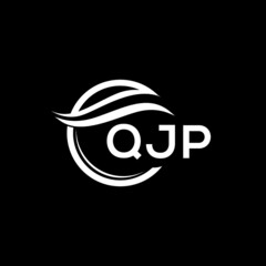 QJP letter logo design on black background. QJP creative initials letter logo concept. QJP letter design. 