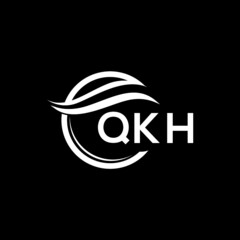 QKH letter logo design on black background. QKH  creative initials letter logo concept. QKH letter design.