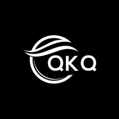 QKQ letter logo design on black background. QKQ  creative initials letter logo concept. QKQ letter design.