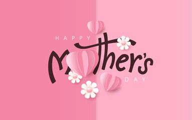 Happy Mothers day calligraphy poster banner background layout 