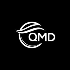 QMD letter logo design on black background. QMD  creative initials letter logo concept. QMD letter design.
