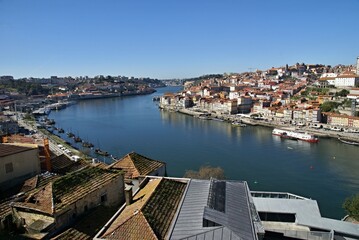 Fototapeta na wymiar Porto panorama view with Douro river - Portugal 