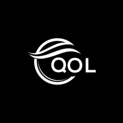 QOL letter logo design on black background. QOL  creative initials letter logo concept. QOL letter design.
