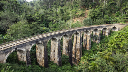 Fototapeta na wymiar Nine Arches Bridge without people, Ella, Sri Lanka.