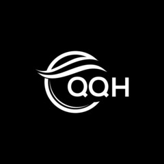 QQH letter logo design on black background. QQH  creative initials letter logo concept. QQH letter design.
