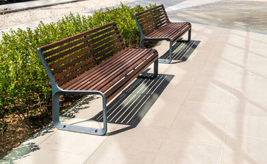 New Modern Bench in Park