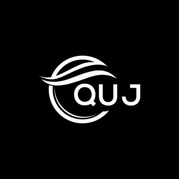 QUJ letter logo design on black background. QUJ  creative initials letter logo concept. QUJ letter design.
