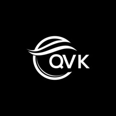 QVK letter logo design on black background. QVK  creative initials letter logo concept. QVK letter design.
