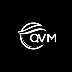 QVM letter logo design on black background. QVM  creative initials letter logo concept. QVM letter design.
