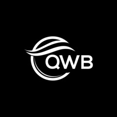 QWB letter logo design on black background. QWB  creative initials letter logo concept. QWB letter design.
