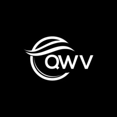 QWV letter logo design on black background. QWV  creative initials letter logo concept. QWV letter design.
