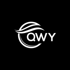 QWY letter logo design on black background. QWY  creative initials letter logo concept. QWY letter design.
