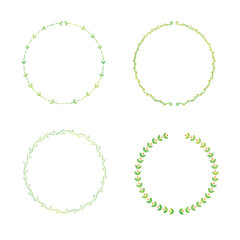 水彩風の植物のフレーム