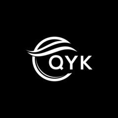 QYK letter logo design on black background. QYK   creative initials letter logo concept. QYK letter design.
