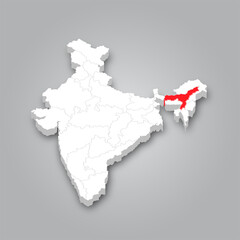 Assam 3d map is a state of India
