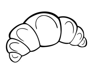 Croissant sketch icon isolated on a white background. Vector illustration