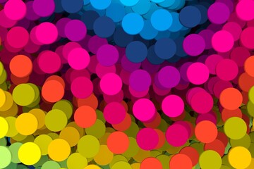 Colorful circles abstract background 3D render illustration
