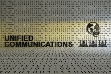 UNIFIED COMMUNICATIONS concept text sunlight 3D illustration