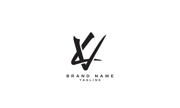 VL, LV, Abstract initial monogram letter alphabet logo design