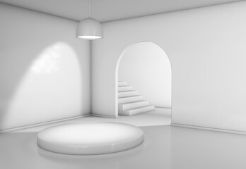 Room with podium for your product, 3d rendering