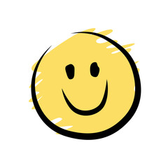 WebYellow drawn happy smile on white background. Vector illustration.