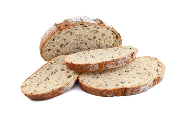 Sliced bread loaf isolated on a white background