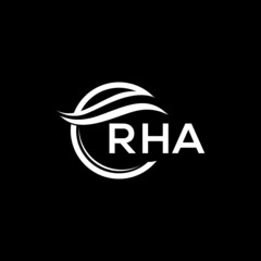 RHA letter logo design on black background. RHA  creative initials letter logo concept. RHA letter design.
