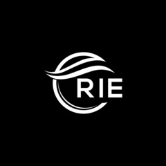 RIE letter logo design on black background. RIE  creative initials letter logo concept. RIE letter design.
