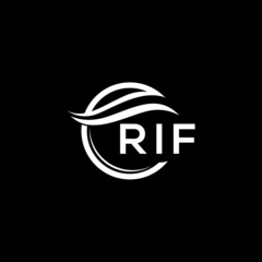 RIF letter logo design on black background. RIF  creative initials letter logo concept. RIF letter design.
