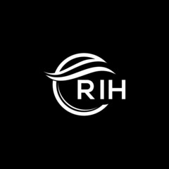 RIH letter logo design on black background. RIH  creative initials letter logo concept. RIH letter design.
