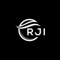 RJI letter logo design on black background. RJI  creative initials letter logo concept. RJI letter design.
