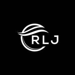 RLJ letter logo design on black background. RLJ  creative initials letter logo concept. RLJ letter design.
