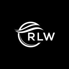 RLW letter logo design on black background. RLW  creative initials letter logo concept. RLW letter design.

