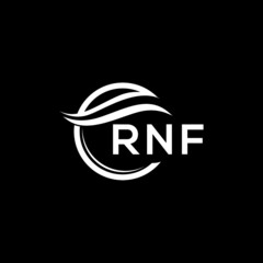 RNF letter logo design on black background. RNF  creative initials letter logo concept. RNF letter design.
