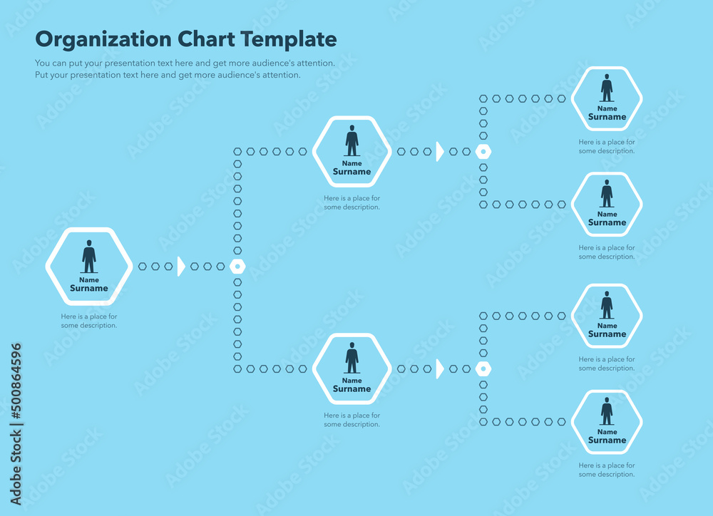 Aufkleber modern infographic for company organizational structure - blue version. easy to use for your website