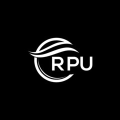 RPU letter logo design on black background. RPU  creative initials letter logo concept. RPU letter design.
