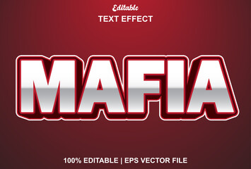 mafia text effect in red - obrazy, fototapety, plakaty