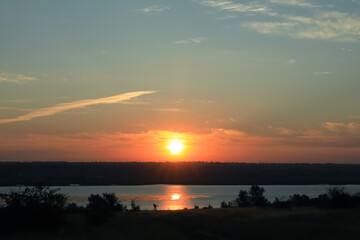 Picturesque view of tranquil river at sunrise