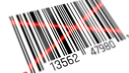 Barcode Scanning with Depth or Field on White Background
