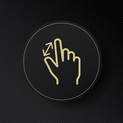 Hand icon. Increase and decrease. Finger hold. Hand movement. Hand gesture. Gesture action. Intelligent control Quick response. Fingerprint. vector eps 10