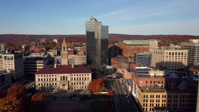 Worcester, Massachusetts, Aerial View, Amazing Landscape, Downtown