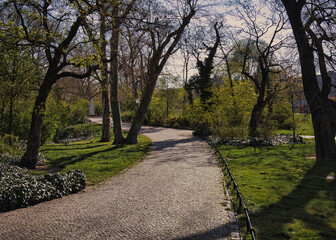 Schillerpark mit Schiller Denkmal, Park in Leipzig, Sachsen