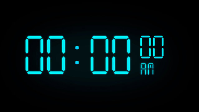 One Minute Digital Countdown AM PM Clock Style